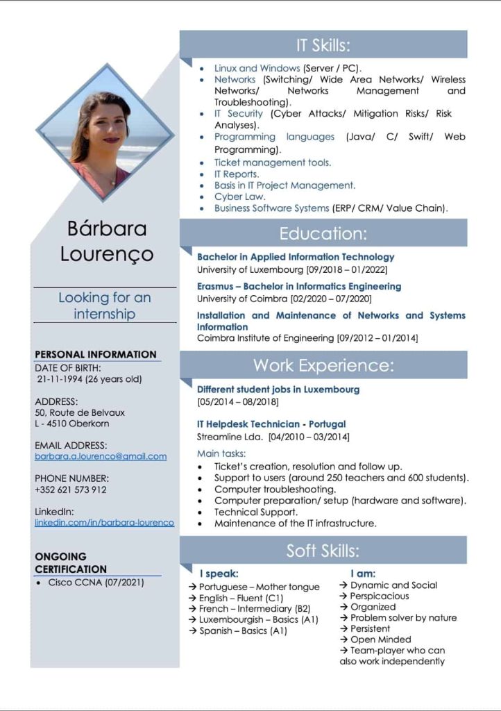 Barbara Lourenco CV